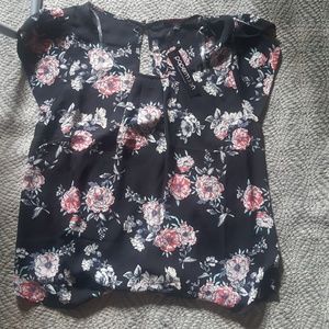 Black Floral Blouse